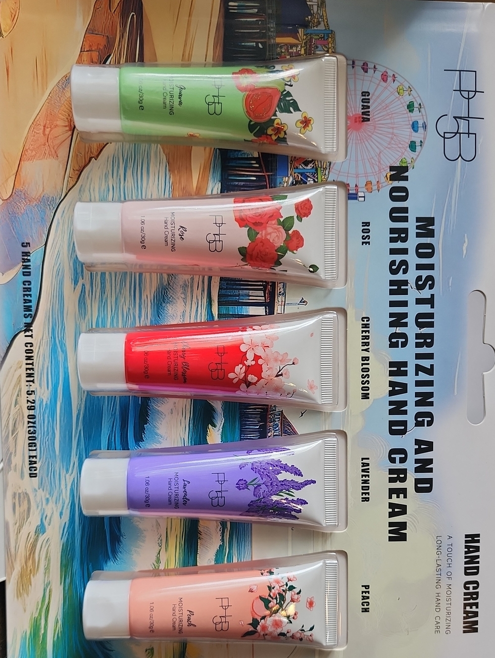 PH5 Floral Hand Cream Set in Pink, Purple, Peach, Green, Red